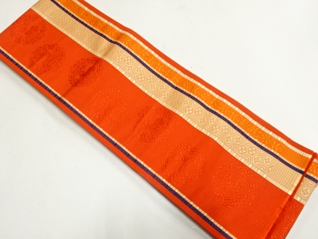 JAPANESE HANHABA OBI / CHIKUZEN HAKATA / WOVEN DEER